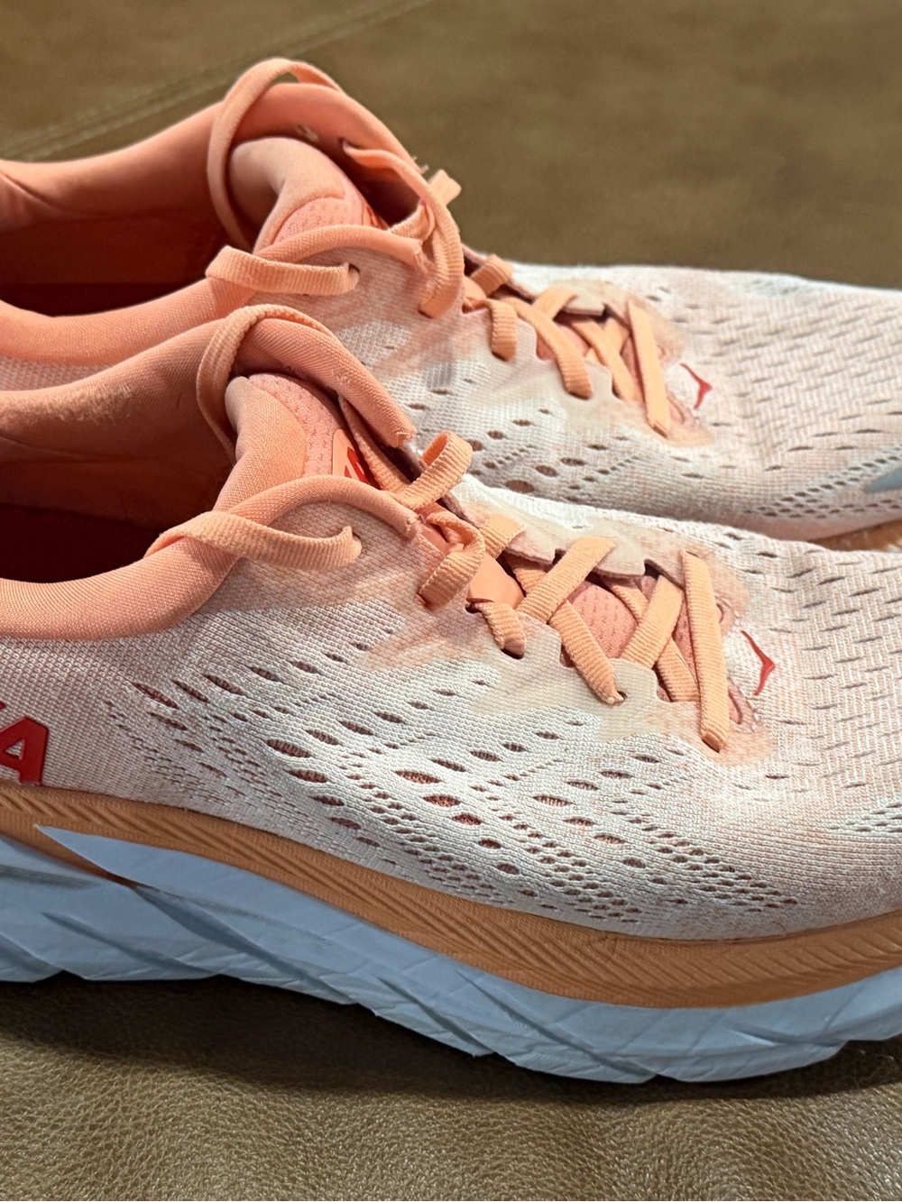 Womens Hoka One One Sneakers Clifton 8 'CSPY orange' Running size 9 - Picture 4 of 11